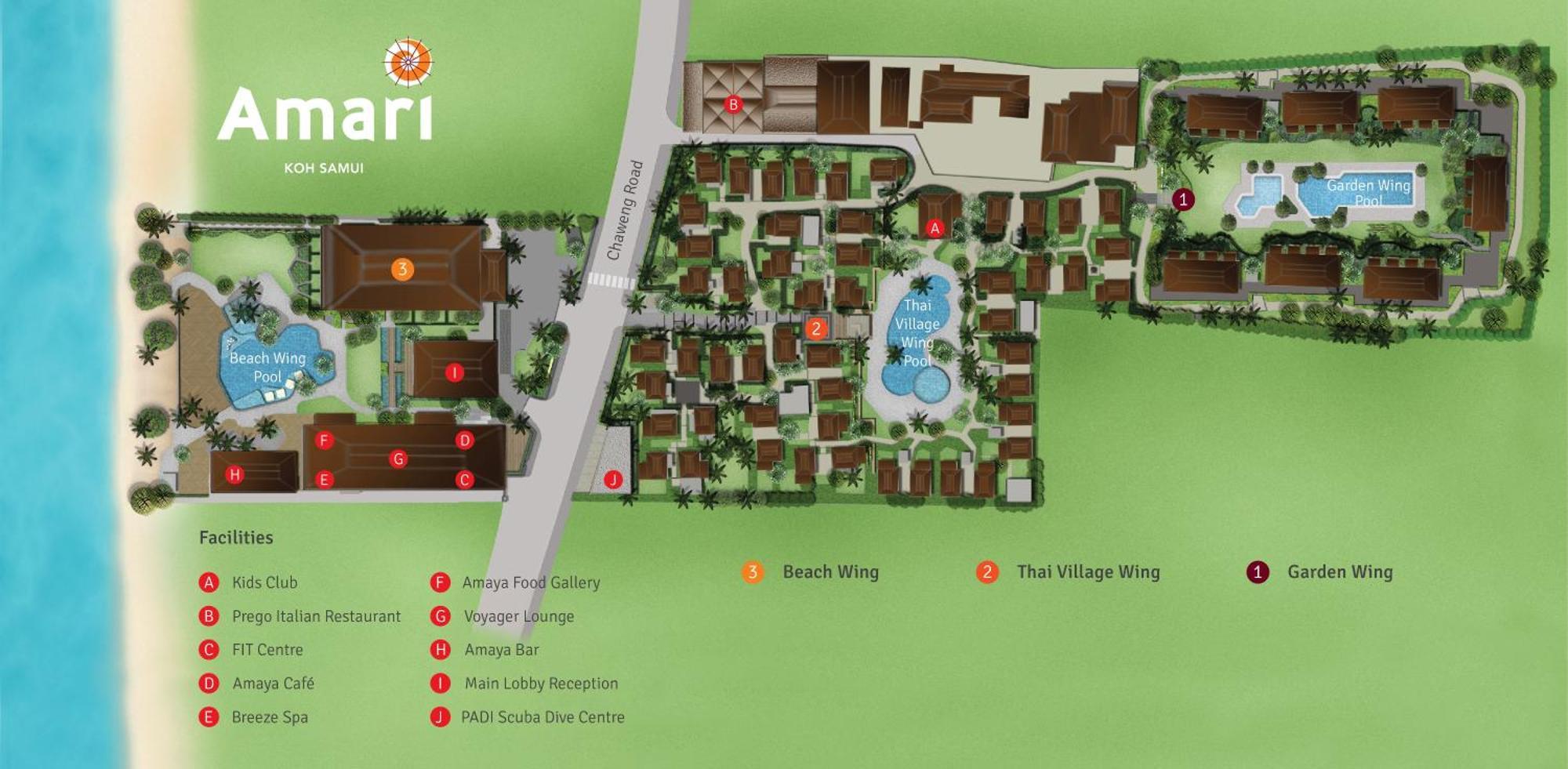 Hotel Amari Koh Samui Chaweng  Esterno foto Resort map
